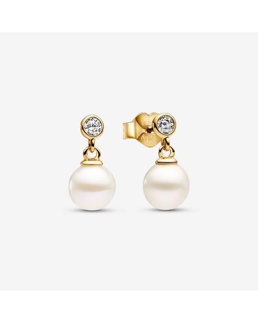 PANDORA Treated Freshwater Cultured Pearl & Stone Drop Earrings in ...