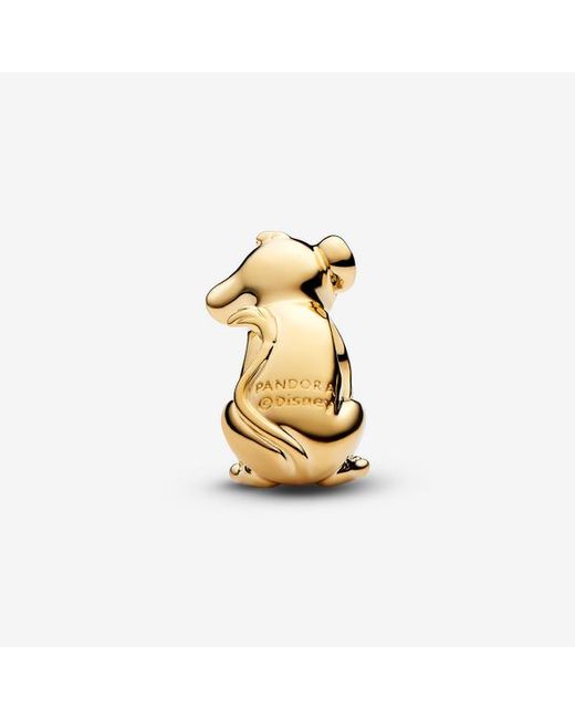 Pandora Metallic Disney The Lion King Simba 14k Gold-plated Charm With Black And Pink Enamel