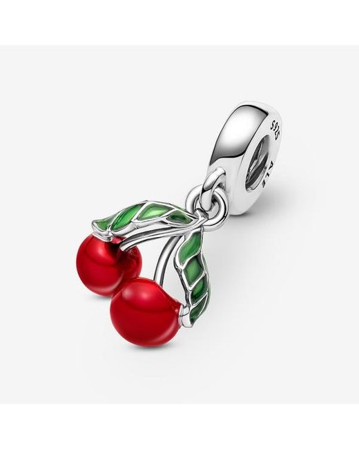 Pandora Red Asymmetrical Cherry Fruit Dangle Charm
