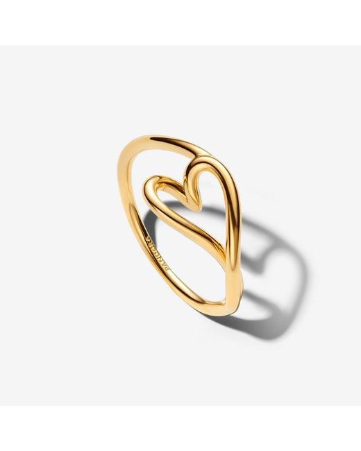 Pandora Metallic Organically Shaped Heart Small Ring