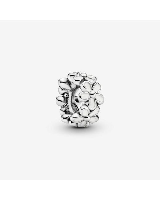 Pandora White Daisy Flower Spacer Charm