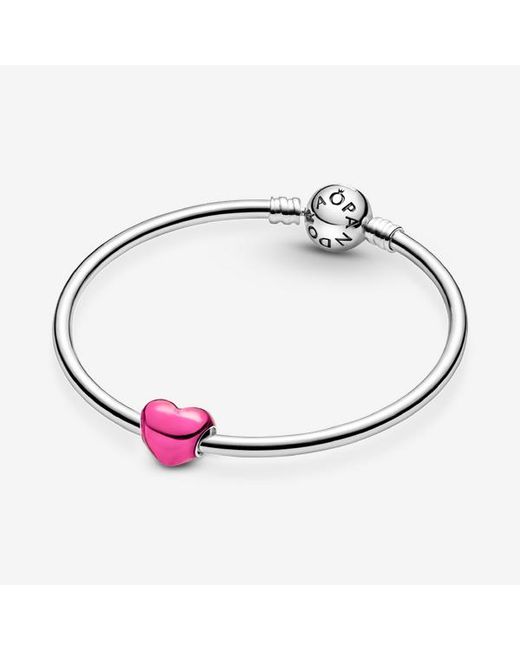 Pandora Pink Metallic Heart Charm