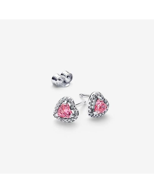 Pandora Pink Elevated Heart Stud Earrings
