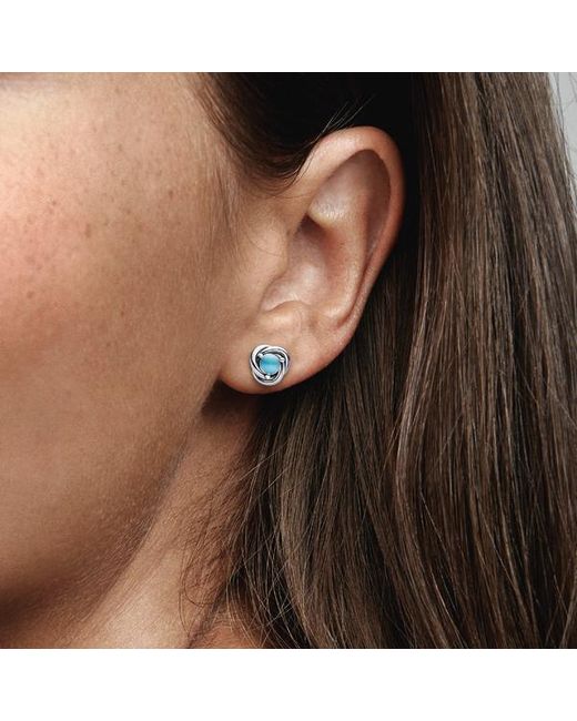 Pandora Blue December Birthstone Eternity Circle Stud Earrings