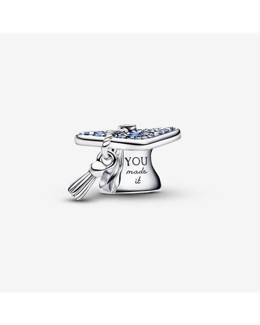 Pandora White Sparkling 2026 Graduation Cap Charm