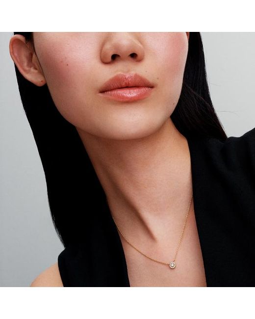 Pandora Metallic Round Pavé Halo Pendant Necklace