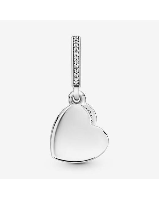 Pandora White Forever Friends Heart Dangle Charm