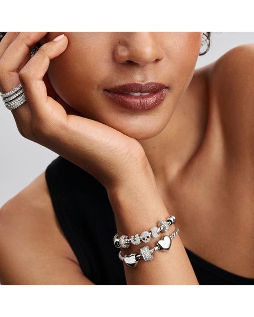 Pandora White Textured Moon Mini Charm