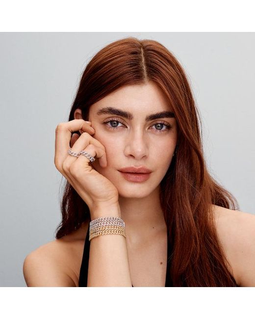 Pandora Metallic Pavé Cuban Chain Ring