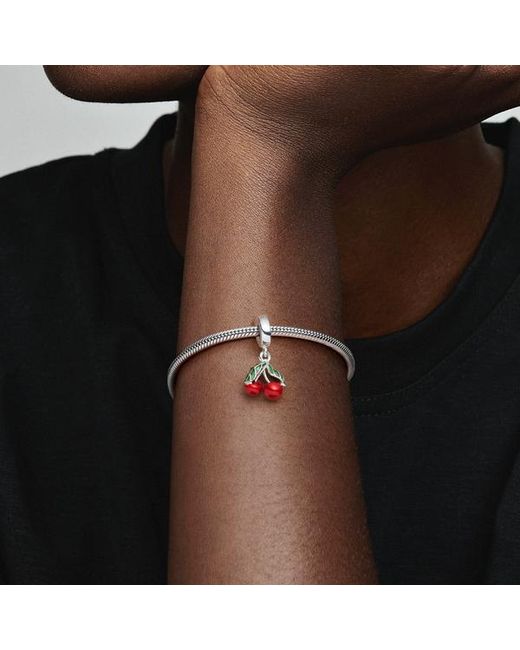Pandora Red Asymmetrical Cherry Fruit Dangle Charm