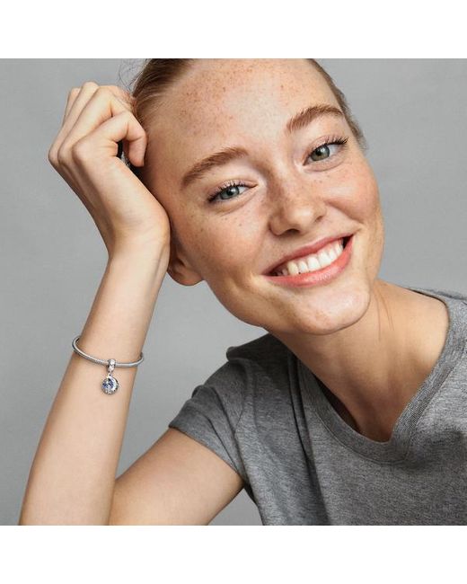 Pandora Kerstman Op De Maan Dubbele Hangende Bedel in het Blue