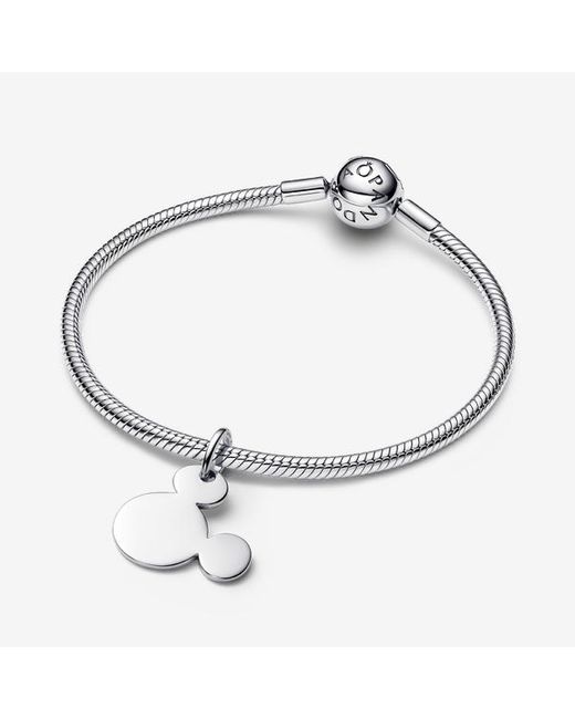 Pandora White Disney Mickey Mouse Engravable Dangle Charm