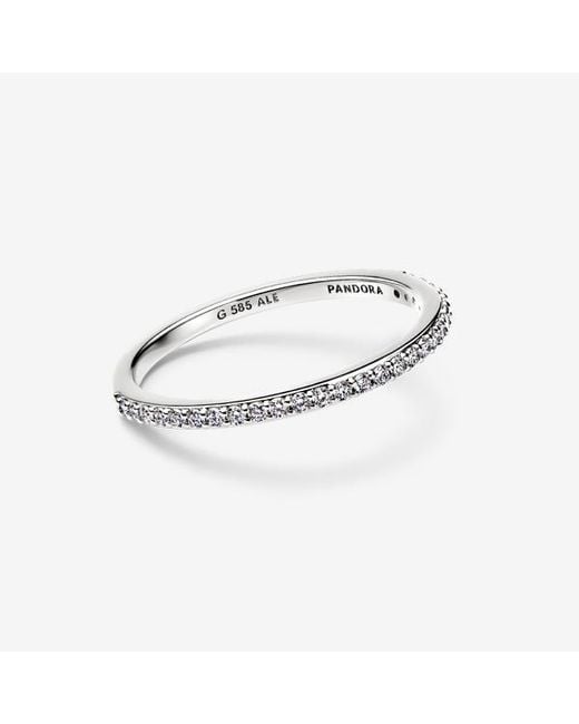 Pandora Metallic Era Lab-Grown Diamond Half Eternity Pavé Band Ring