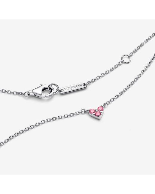 Pandora Metallic Triple Stone Heart Collier Necklace