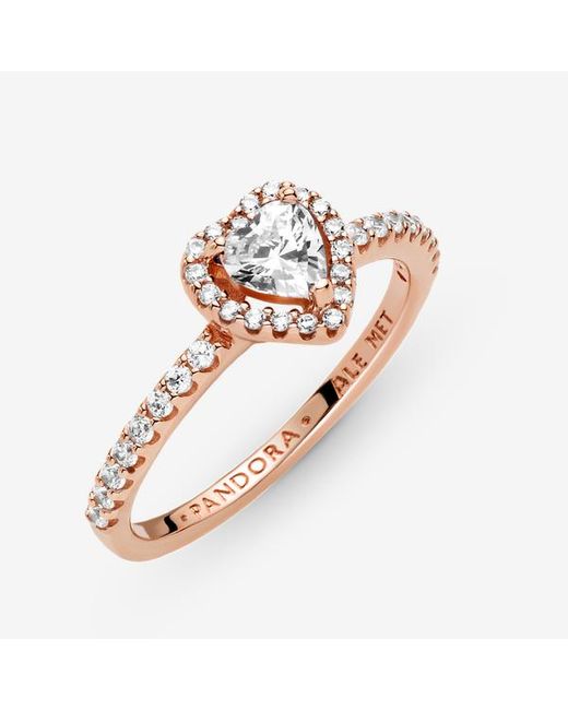 Pandora Metallic Sparkling Elevated Heart Ring