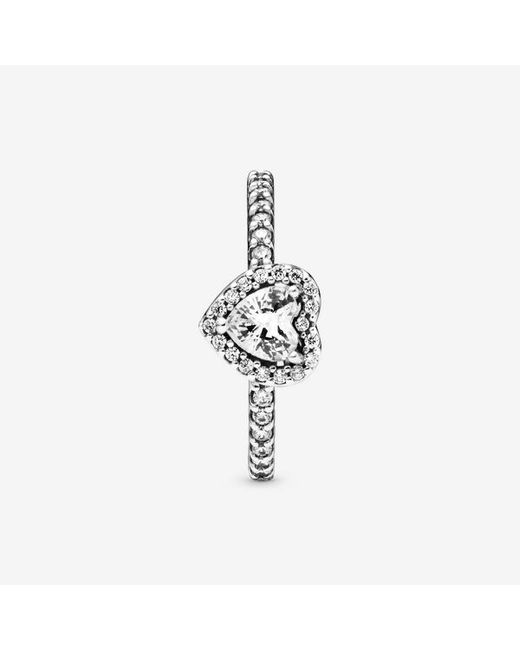 Pandora Metallic Elevated Heart Ring