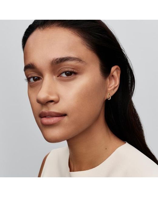 Pandora Metallic Organically Shaped Stone-Set Oval Stud Earrings