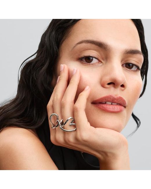 Pandora Metallic Organically Shaped Heart Ring