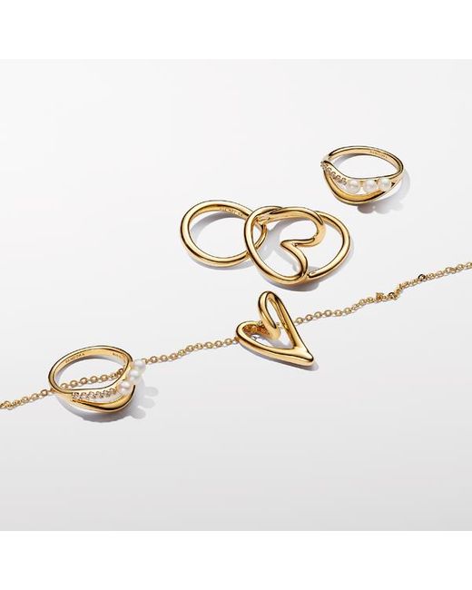 Pandora Metallic Organically Shaped Heart Ring