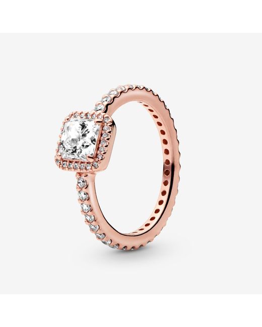 PANDORA Square Sparkle Halo Ring in 