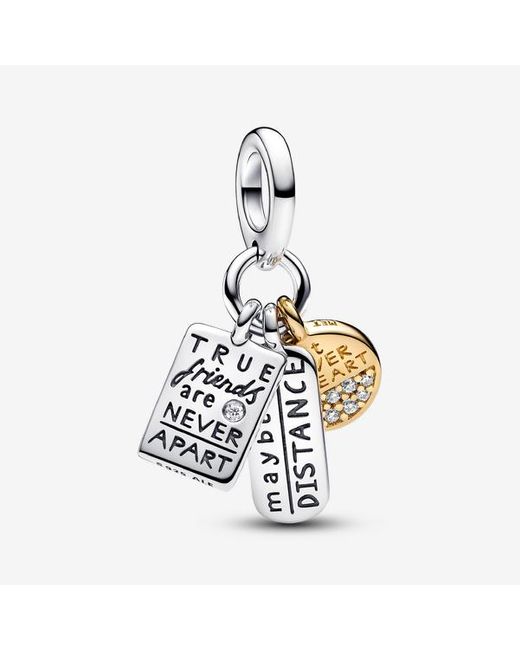 Pandora White Friendship Triple Dangle Charm