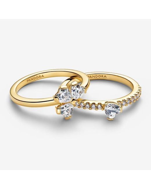 Pandora Metallic Sparkling Lucky Clover Splittable Ring