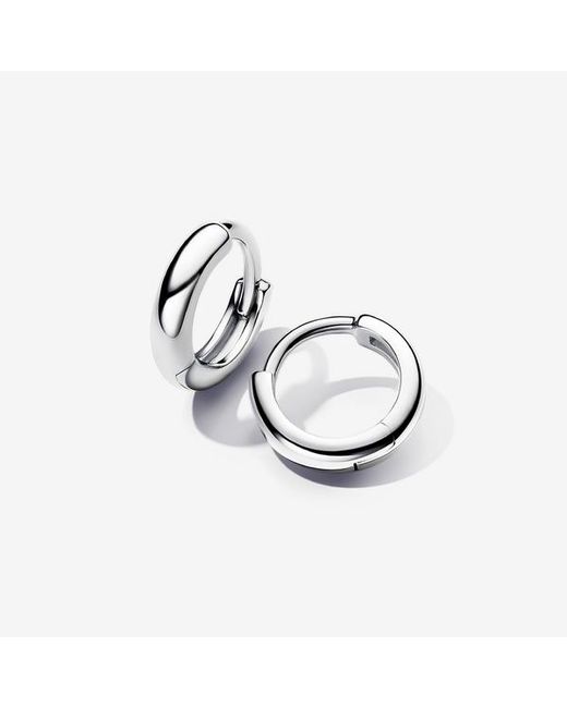 Pandora Metallic Round Huggie Hoop Earrings