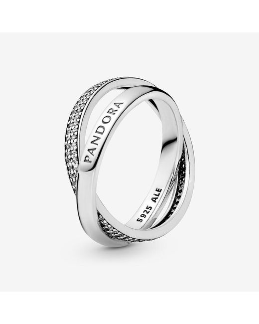 Pandora Metallic Silver Cz Sweet Promise Ring