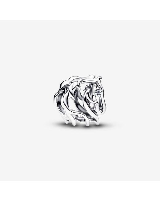 Pandora White Horse Openwork Charm