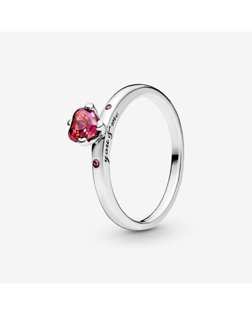 Pandora Red Sparkling Heart Ring