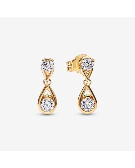 Pandora Metallic Infinite 14K Double Lab-Grown Diamond Drop Earrings