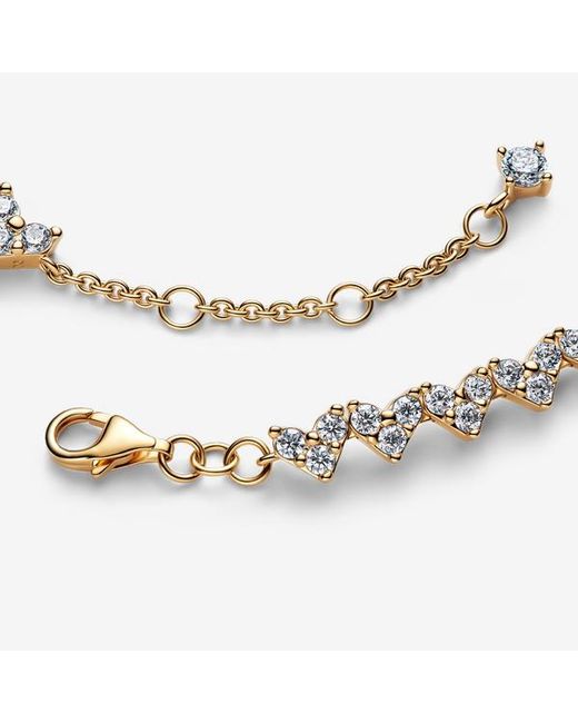 Pandora Metallic Triple Stone Heart Bracelet