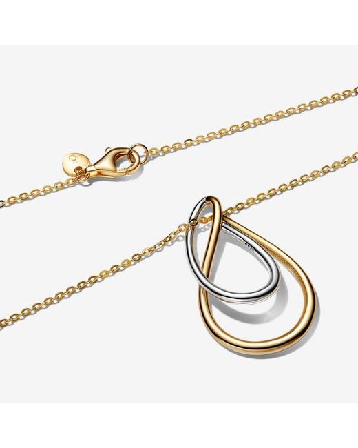 Pandora Metallic Two-Tone Double Pendant Necklace