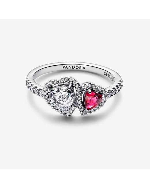 Pandora Metallic Halo Hearts Ring