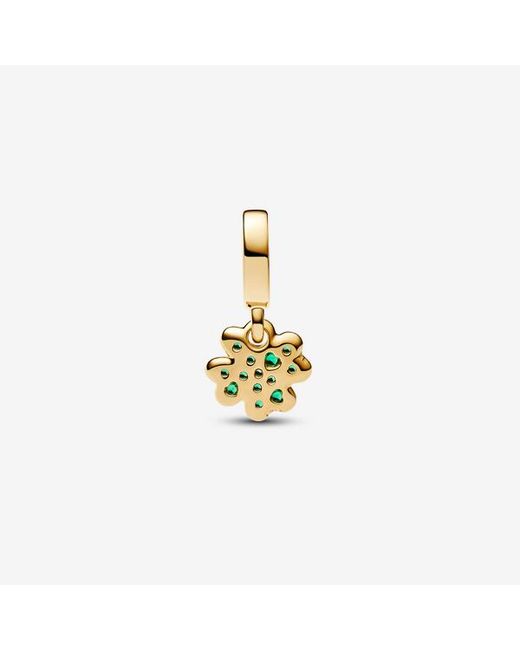 Pandora White Four-Leaf Clover Dangle Charm
