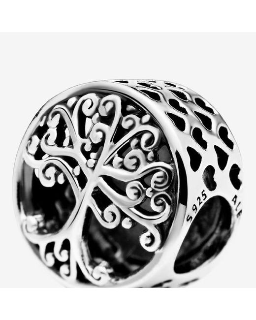 Pandora Black Moments Sterling Silver Openwork Family Roots Charm Bracelet Charm