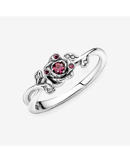 Pandora White Disney Beauty And The Beast Rose Ring
