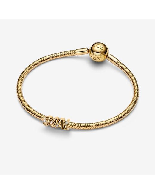 Pandora Metallic Goal Script Charm