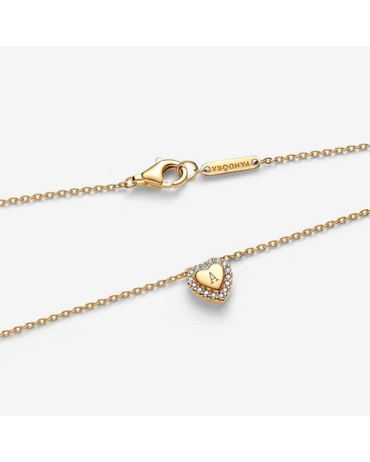 Pandora Metallic Engravable Heart Halo Collier Necklace