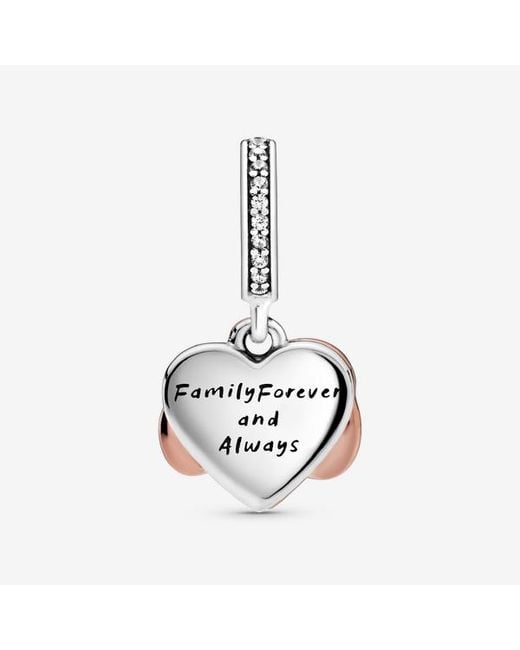 Pandora Pink Moments 14k Rose Gold-plated And Sterling Silver Sparkling Infinity Heart Dangle Charm For Bracelet
