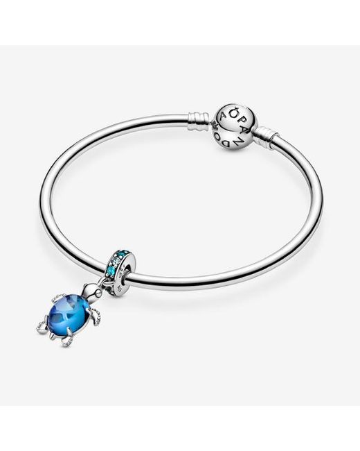 Pandora Blue Murano Glass Sea Turtle Dangle Charm