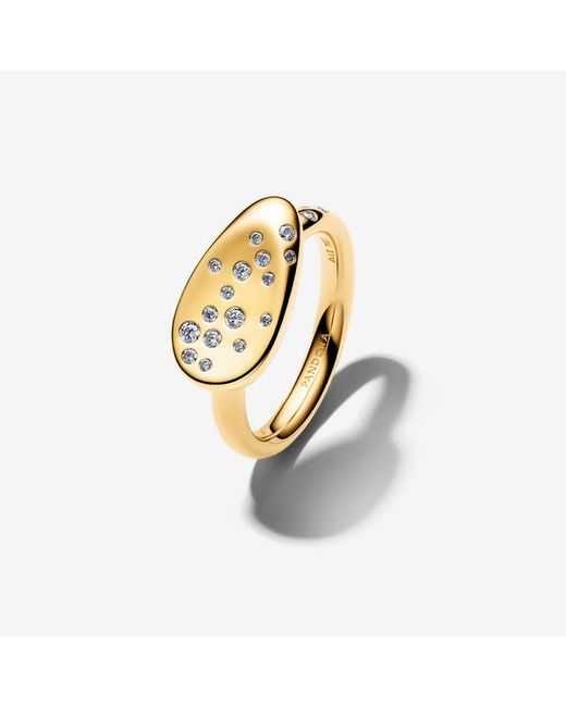 Pandora Metallic Medium Stone-Set Oval Signet Ring