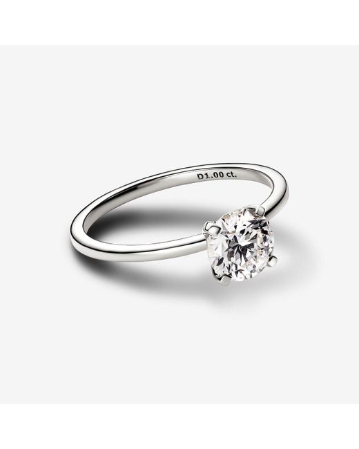 Pandora Metallic Era 14k White Gold Lab-grown Diamond Ring