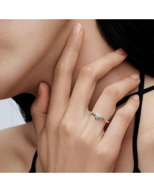 Pandora White Talisman Sterling Silver Lab-grown Diamond Heart Ring