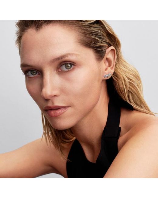 Pandora Metallic Halo Heart Trilogy Stud Earrings