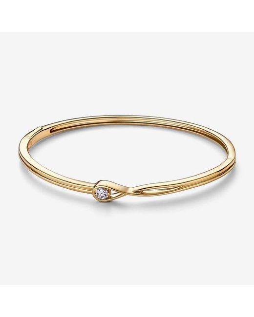 Pandora Metallic Infinite 14k Gold Lab-grown Diamond Bangle