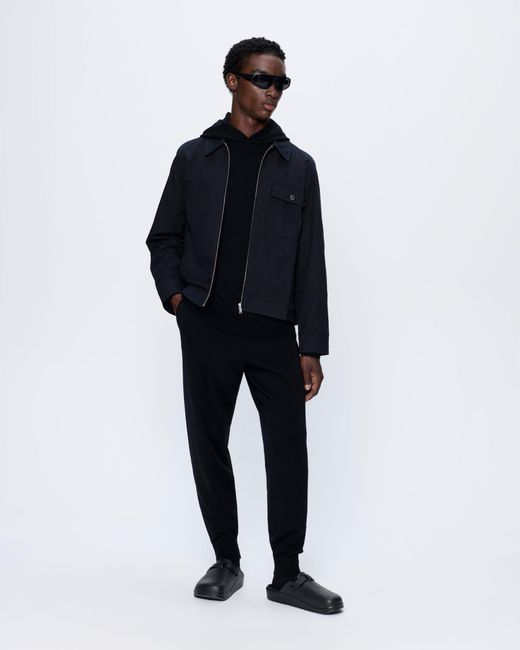 PANGAIA Black Regenerative Merino Wool Hoodie for men