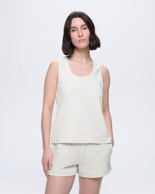 PANGAIA White Cotton Tank Top—Bone