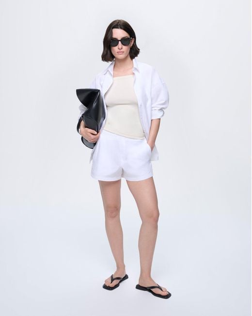 PANGAIA White Cotton Poplin Shorts—Off