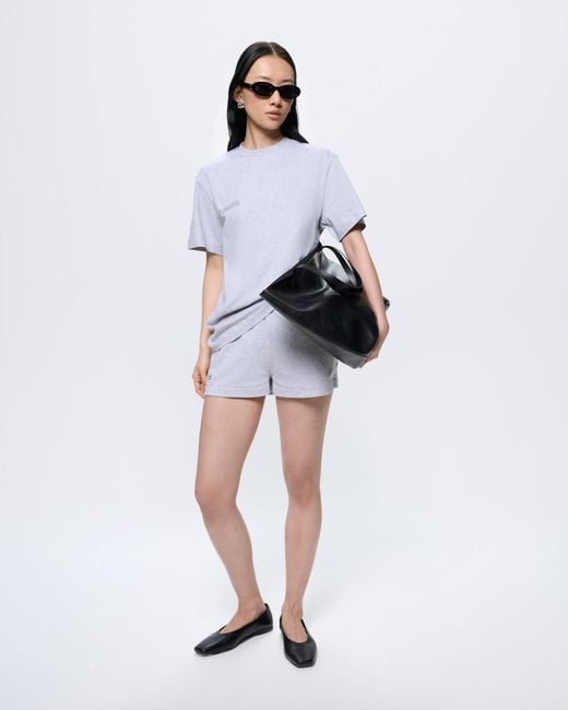 PANGAIA White Cotton Shorts— Marl
